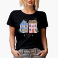 thumbnail image 1 of Warm Holiday Wishes, Handrawn Winter or Christmas Art Merch Gift, Black T-Shirt, XL, 1 of 5