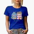 thumbnail image 1 of Warm Holiday Wishes, Handrawn Winter or Christmas Art Merch Gift, Royal Blue T-Shirt, 2XL, 1 of 5