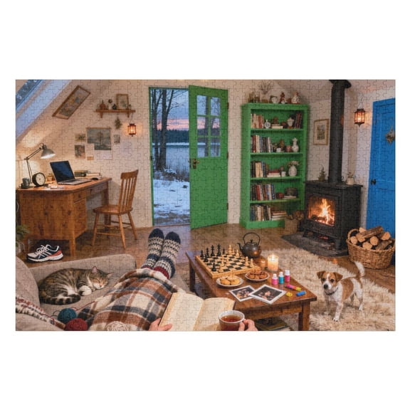 500 Piece Warm Home Puzzle for Adults – Cozy Indoor Jigsaw, Relaxing Mind Activity, Stress-Relief