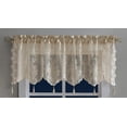thumbnail image 1 of Warm Home Designs 1 Brown Linen Color 54” (W) x 22” (L) Semi Sheer Lace Kitchen Valance with 4 Tassels. L Linen Valance, 1 of 3