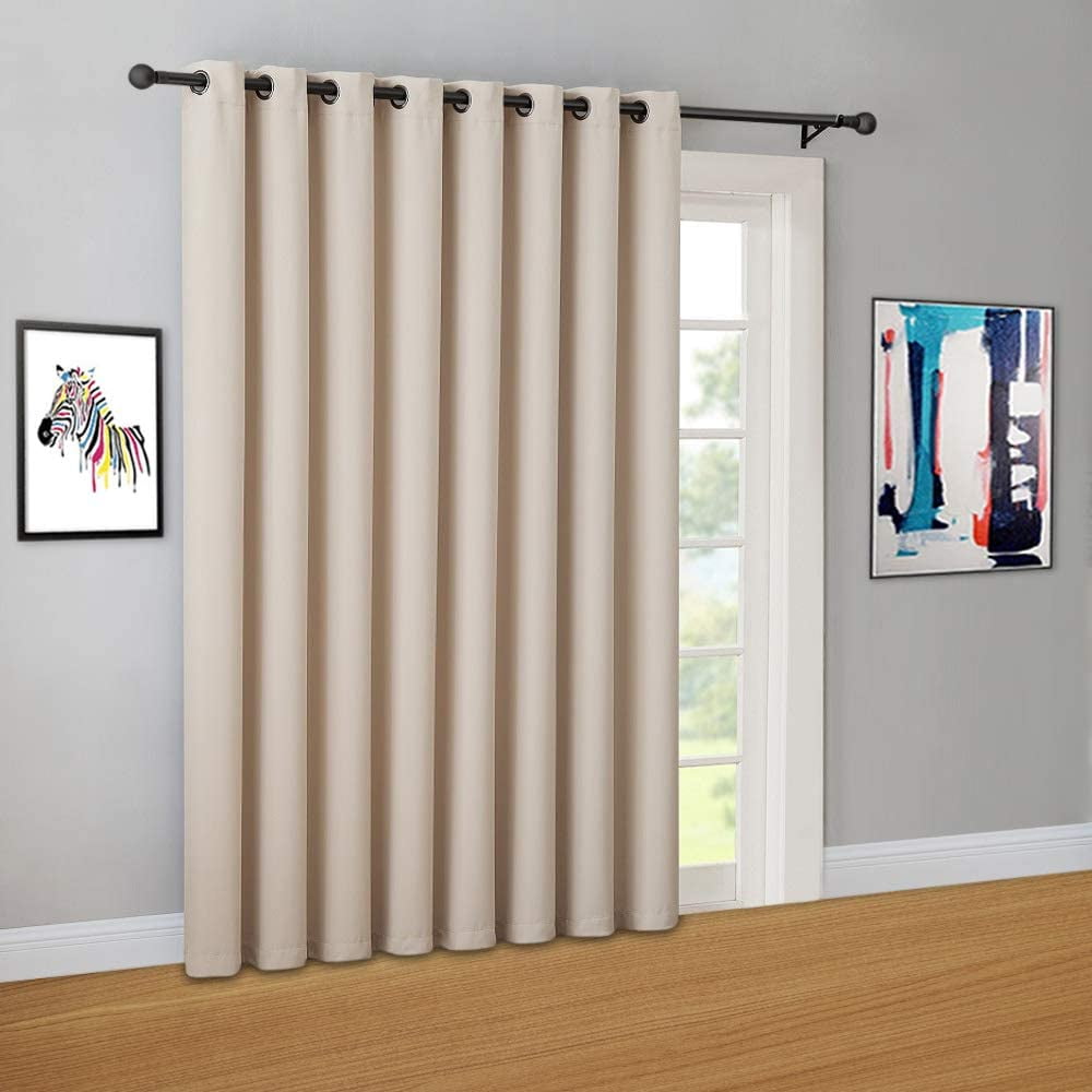 Warm Home Designs 1 Panel of Beige Ivory Color Blackout Patio Door Curtains. Each Extra Wide Sliding Door Room Divider Is 102" X 84"