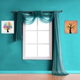 thumbnail image 1 of WARM HOME DESIGNS 12 Feet Long Sheer Green Teal Color Window Scarf,55 (W) X 144 (L) Inches in Size.AM Teal 144, 1 of 3