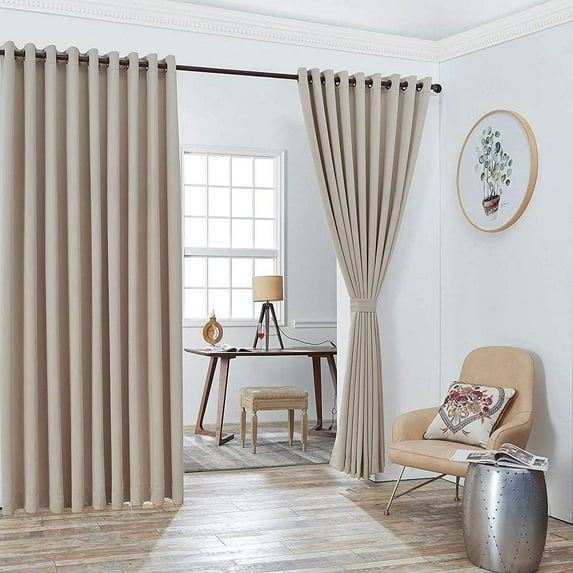 Warm Home Designs 2 Extra Large, Extra Wide Ivory Color Floor-To-Ceiling 108" x 108” Inch Room Divider Curtains. Each Drape Come with 2 Matching Tie-Backs. N Ivory Wall 108