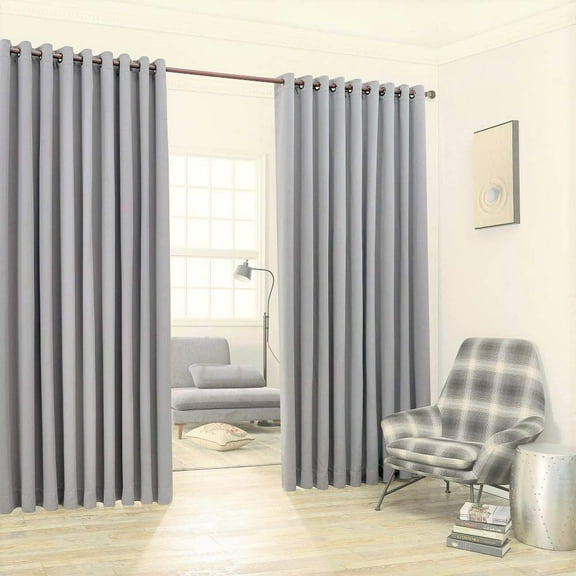 Warm Home Designs 2 Extra Large, Extra Wide Silver Grey Floor-To-Ceiling 108" x 108” Inch Room Divider Curtains. N L Grey Wall 108