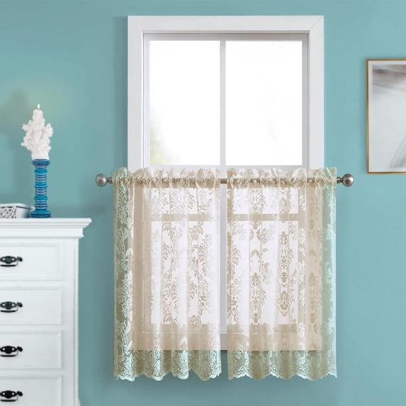 Warm Home Designs 30" W x 36" L Golden Linen 2 Tier Panels. FI Linen Tiers 36