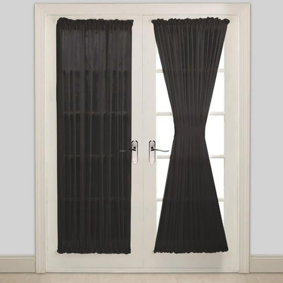 Warm Home Designs 2 30 W x72 L Black French Door Panels. A Black 30 x 72