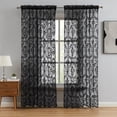 thumbnail image 1 of Warm Home Designs 54" W x 84" L Black Lace Curtains. FI Black 84, 1 of 4