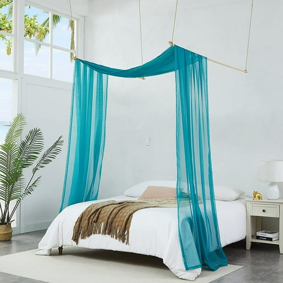 Warm Home Designs 55" W x 288" L Teal Bed Canopy for King Bed. BC Teal 288