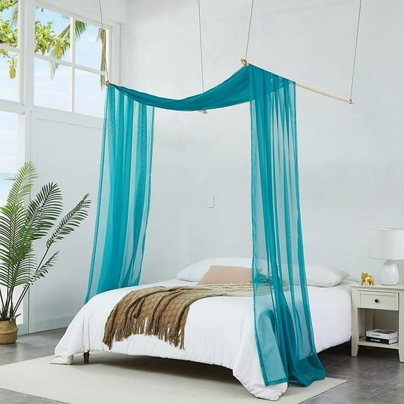 Warm Home Designs 55" W x 288" L Teal Bed Canopy for King Bed. BC Teal 288