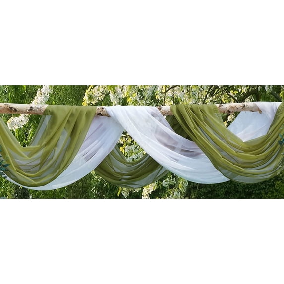 Warm Home Designs 55 Inches Wide x 4 Yard Long Sage Green Sheer Bulk Fabric for Wedding Arch Decorations or Crafts. AF SAGE 144