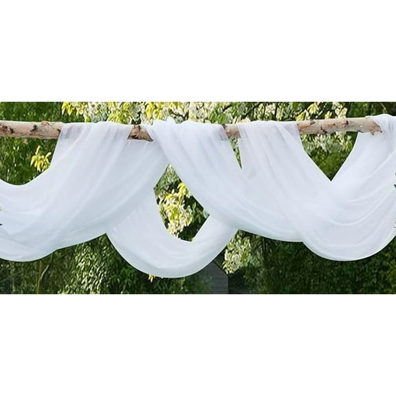 Warm Home Designs 55 Inches Wide x 6 Yard Long White Sheer Bulk Fabric for Wedding Arch Decorations or Crafts. AF WHITE 216