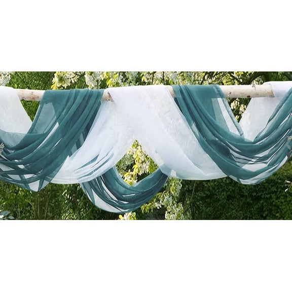 Warm Home Designs 55 Inches Wide x 1 Yard Long Dusty Blue Sheer Bulk Fabric for Wedding Arch Decorations or Crafts. AF D BLUE 36