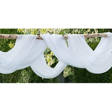 Warm Home Designs 55"x 360" White Sheer Bulk Fabric for Wedding Arch Decorations or Crafts