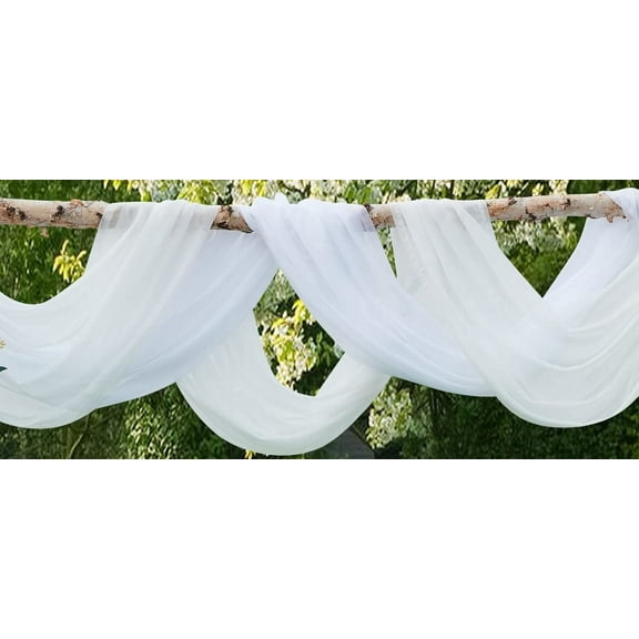 Warm Home Designs 55 Inches Wide x 15 Yard Long White Sheer Bulk Fabric for Wedding Arch Decorations or Crafts. AF WHITE 540