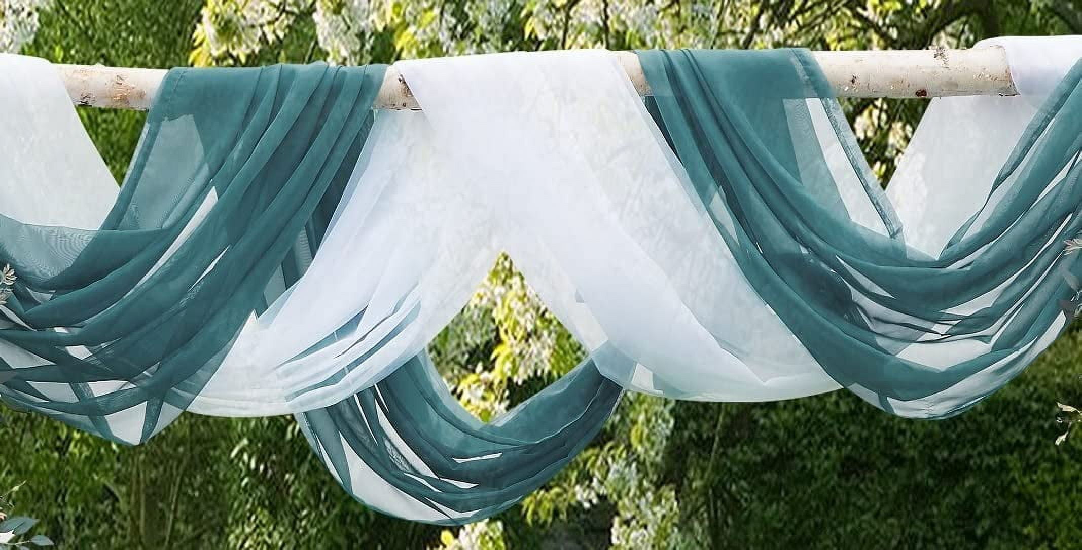 Warm Home Designs 55 Inches Wide x 25 Yard Long Dusty Blue Sheer Bulk Fabric for Wedding Arch Decorations or Crafts. AF D BLUE 900