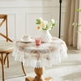 thumbnail image 1 of Warm Home Designs 60 Inch Round Embroidered White Tablecloth for Vintage Kitchen. VTC White 60 Round, 1 of 4