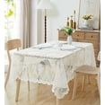 thumbnail image 1 of WARM HOME DESIGNS 60 x 104 Rectangle English Rose Ivory Lace Tablecloth for 8-10 Guests. LTC Ivory 104, 1 of 2