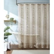 Warm Home Designs 72 W x 84 L Linen Lace Shower Curtain. GR Linen 84