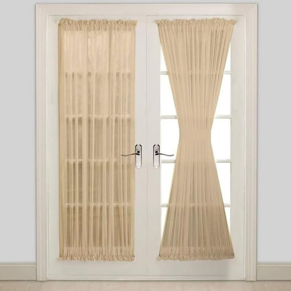 Warm Home Designs 2 30 W x72 L Beige French Door Panels. A Beige 30 x 72