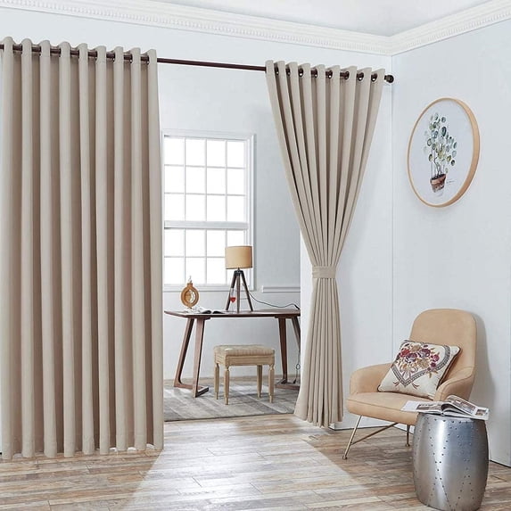 Warm Home Designs Extra Large 2 Cream Ivory Room Divider Curtains 108" W x 99" L Each with 2 Matching Tie-Backs. N Ivory Wall 99