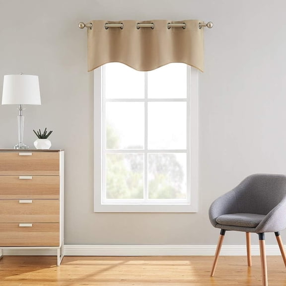Warm Home Designs Scalloped Taupe Valance. N Taupe Scalloped Valance
