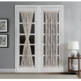 thumbnail image 1 of Warm Home Designs Pair of 2 Gold Linen Lace French Door Curtains. 52 nch Wide by 72 Inches Long. Doorway Sidelight Curtains Come with 2 Matching Tie-Backs. ROS Linen 52x72, 1 of 5