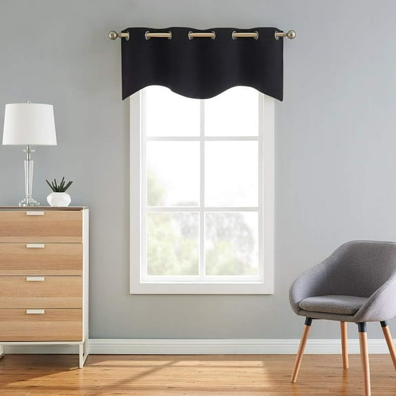 Warm Home Designs Scalloped Charcoal Valance. N Charcoal Scalloped Valance