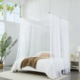 thumbnail image 1 of WARM HOME DESIGNS Set of 2 White & White King Canopy Bed Curtains in 55 x 288 Inch Size. BE White & White 288, 1 of 6