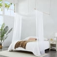 thumbnail image 1 of Warm Home Designs 55" W x 216" L White Bed Canopy for Queen Bed. BC White 216, 1 of 4