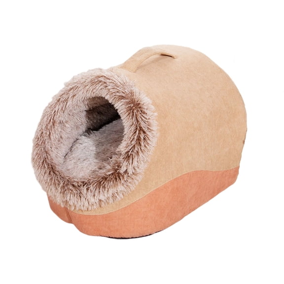 Warm Hooded Cat Bed Self Heating Washable Detachable Padding for Cats under 20 Pounds Winter Use