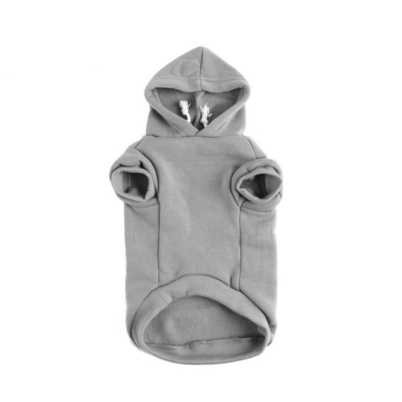 Warm Hooded Cotton Dog Sweatshirt Hooded Pet Winter Clothes Coat Grey M