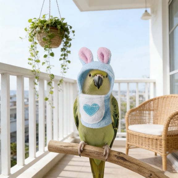 Warm Hooded Parrot Soft Bird Role Playing Outfit Cute Photo Prop Apparel For African Gray Parrots Autumn Winter Wear