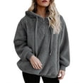 thumbnail image 1 of Warm Hoodies for Women Comdrip Women Warm Winter Top Sweatshirt Ladies Hooded Pullover Jumper Fleece Hoodie Women Grey 4XL, 1 of 4