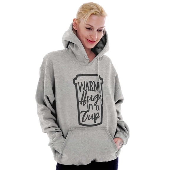 Warm Hug Cup Coffee Cute Morning Women Plus Size Graphic Pullover Hoodie Brisco Brands 3X