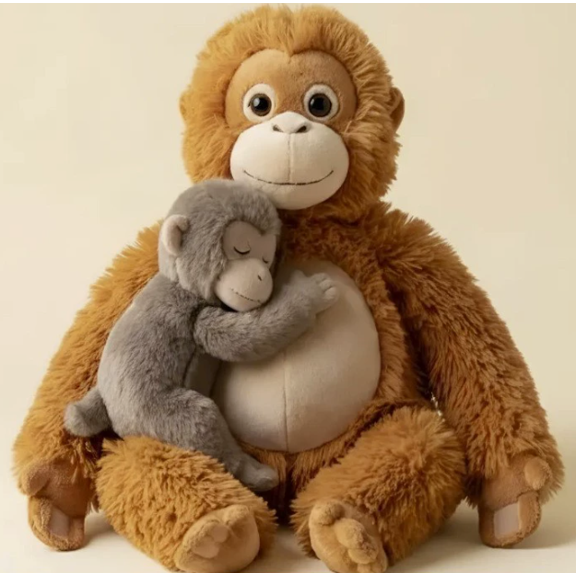 Warm Hugging Orangutan Plush Set – Fluffy Comfort for Home & Gifting