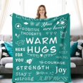 thumbnail image 1 of Warm Hugs Gift Throw Blanket,Warm and Soft Hug Blanket Inspirational Throw Blanket,Sympathy Gift Cancer Chemo Survivor Get Well Caring Gifts for Women After Surgery with Positive Gifts, 1 of 6