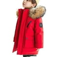 thumbnail image 1 of Warm Jackets for Kid Solid Color Hooded Zipper Thickened Mid Length Jacket Casual Travel Jacket Boy's Winter Coat Fleece Lined Parka Jackets Kids Hooded Puffer Outerwear 5-16 Years, 1 of 9