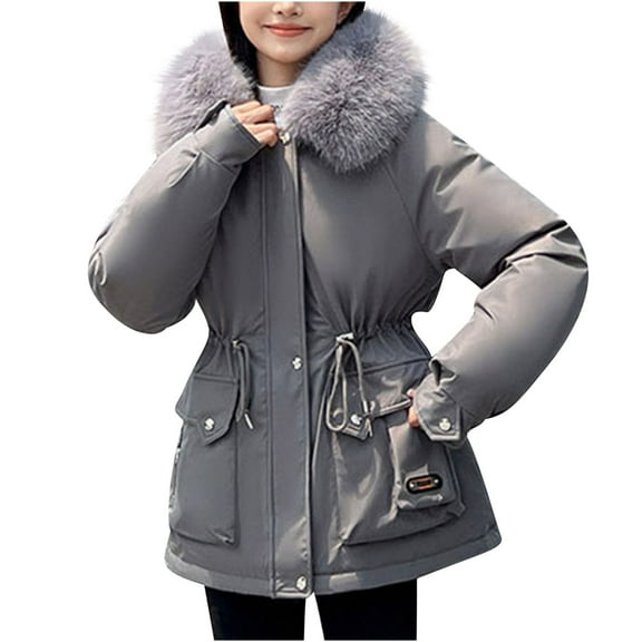 Warm Jackets for Women Fall and Winter Down Fleece-Lined Thickened Raglan Sleeves Coat Long Sleeve Solid Color Coat Oversized Outerwea Elasticity Jacket with Hood Fashion Loose Coat