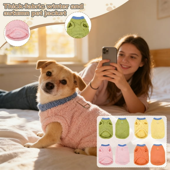 Warm Kitten Coat Fleece Vest,cat sweater for cats,Pet Sweater for small dog,Soft Warm Plush Sweatshirt for Small/Medium Cats & Puppies,Ideal for Winter Cold Weather,kitten sweater.,Green XS