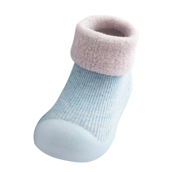 Warm Knit Baby Slipper Rubber Stocking Boys Sole Girls Solid Socks Toddler Shoes Kids Soft Baby Care