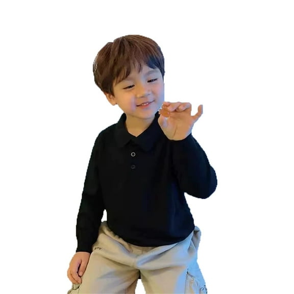 Warm Knit Collared Sweater Top For Boys And Girls Cozy Autumn Winter Casual Pullover Long Sleeve Layering Shirt For Kids