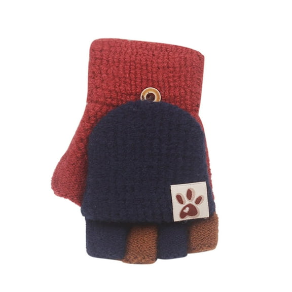 Warm Knit Flip Top Convertible Fingerless Gloves for Kids and Babies Winter Mitten Care Size:One Size