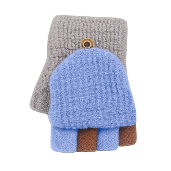 Warm Knit Flip Top Convertible Fingerless Gloves for Kids and Babies Winter Mitten Care Size:One Size