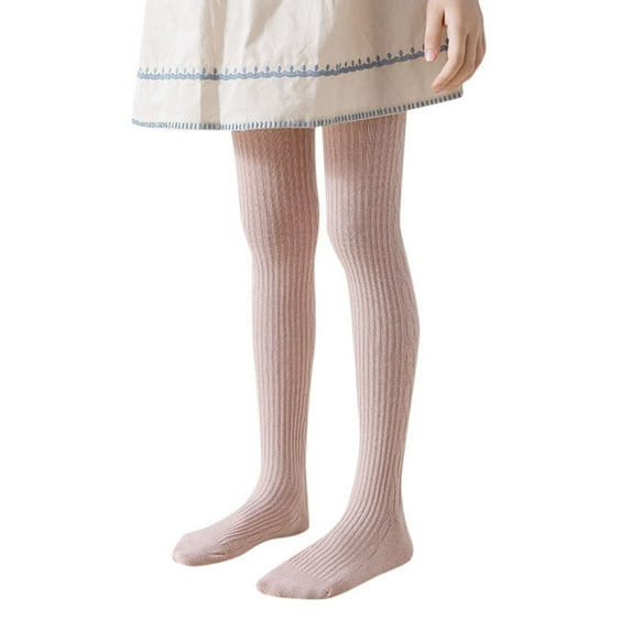 Warm Knit Footed Tights for Girls Cozy Winter Stockings and Comfortable Toddler Leggings with Non- Soles Size:4-5 Years