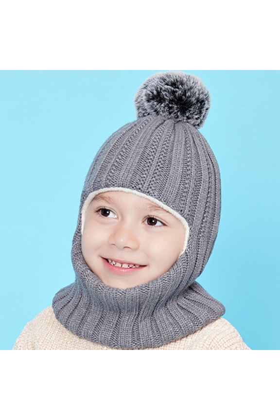 Warm Knit Winter Hat and Scarf Set for Toddlers with Ear and Hood for Boys and Girls Trendy Hat Cute Travel Golf Sports Sun Hats Accessories