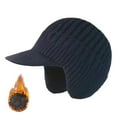 thumbnail image 1 of Warm Knitted Winter Ear Hat For Men Thickened Lined For Outdoor Use Cozy Winter Cap For Seniors Eggplant Hat Trapper Hat with Goggles Hat with Ears for Women Winter Thermal Trapper Hat Syrup Hat, 1 of 3