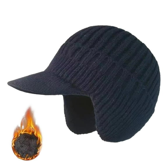 Warm Knitted Winter Ear Hat For Men Thickened Lined For Outdoor Use Cozy Winter Cap For Seniors Eggplant Hat Trapper Hat with Goggles Hat with Ears for Women Winter Thermal Trapper Hat Syrup Hat