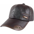 thumbnail image 1 of Warm Leather Baseball Caps, 2026 Men's Genuine Leather Shell Fleece Lining Adjustable Cap for Fall Winter Outdoor, Ball Caps for Men, Men's Baseball Caps, Baseball Hat, 1 of 7