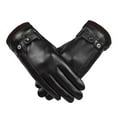 thumbnail image 1 of Warm Leather Gloves for Men, Waterproof Touch Screen Winter Gloves, Thick Velvet Lining for Cycling, Motorcycle Riding, and Outdoor Activities, 1 of 9