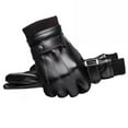 thumbnail image 1 of Warm Leather Gloves for Men, Waterproof Touch Screen Winter Gloves, Thick Velvet Lining for Cycling, Motorcycle Riding, and Outdoor Activities, 1 of 9
